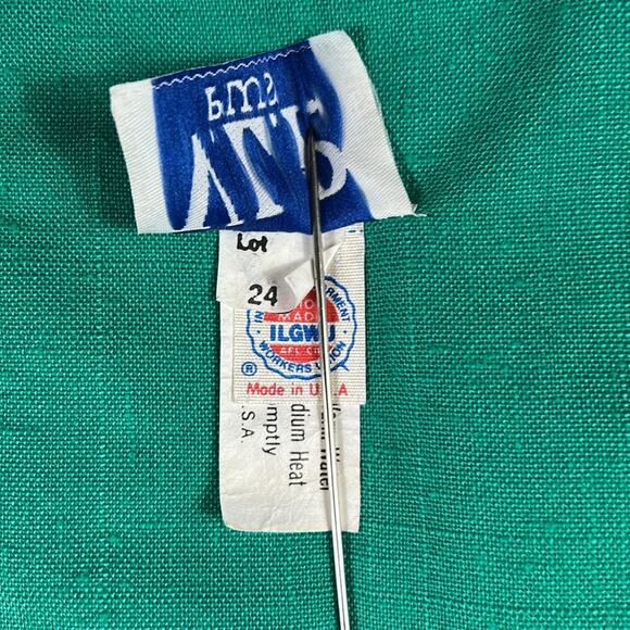 Vintage 80s VLP Plus teal button down power suit dress, size 24 - Picture 10 of 11